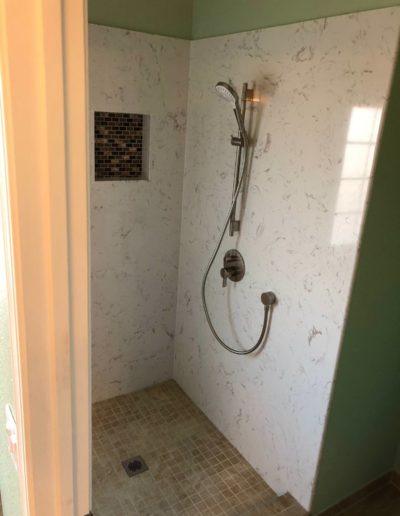 Shower remodel with Quartz Construction Company in San Jose