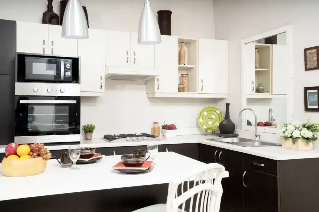 san jose kitchen remodeling project with white minimalist kitchen cabinets