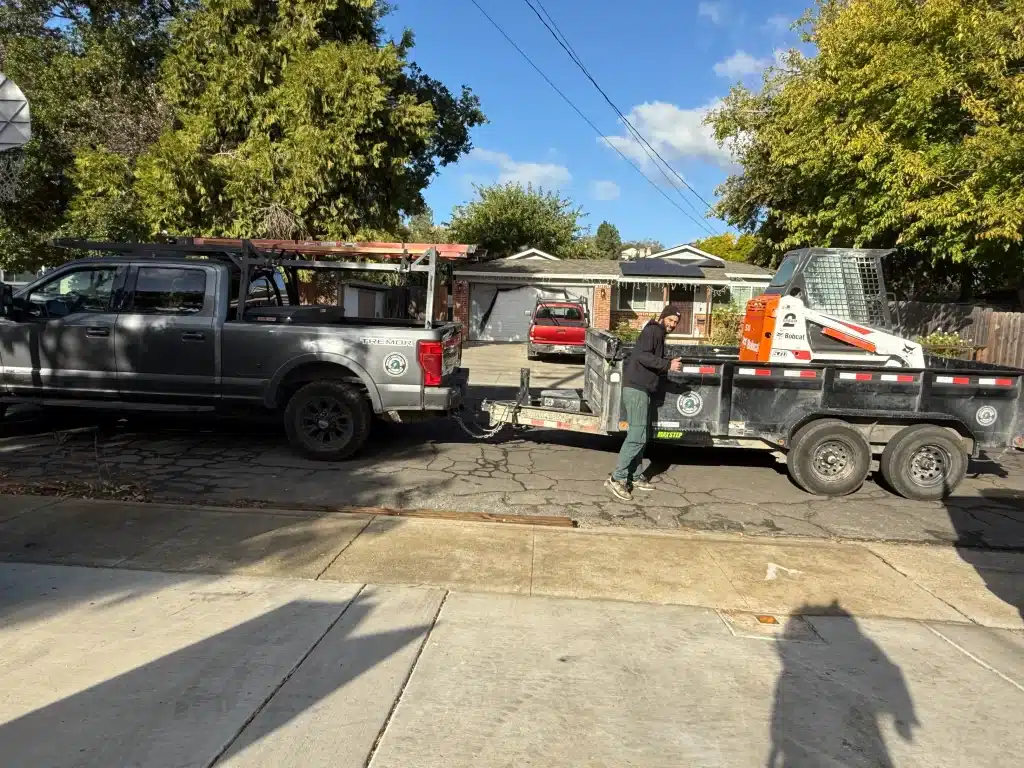 backyard remodel start project