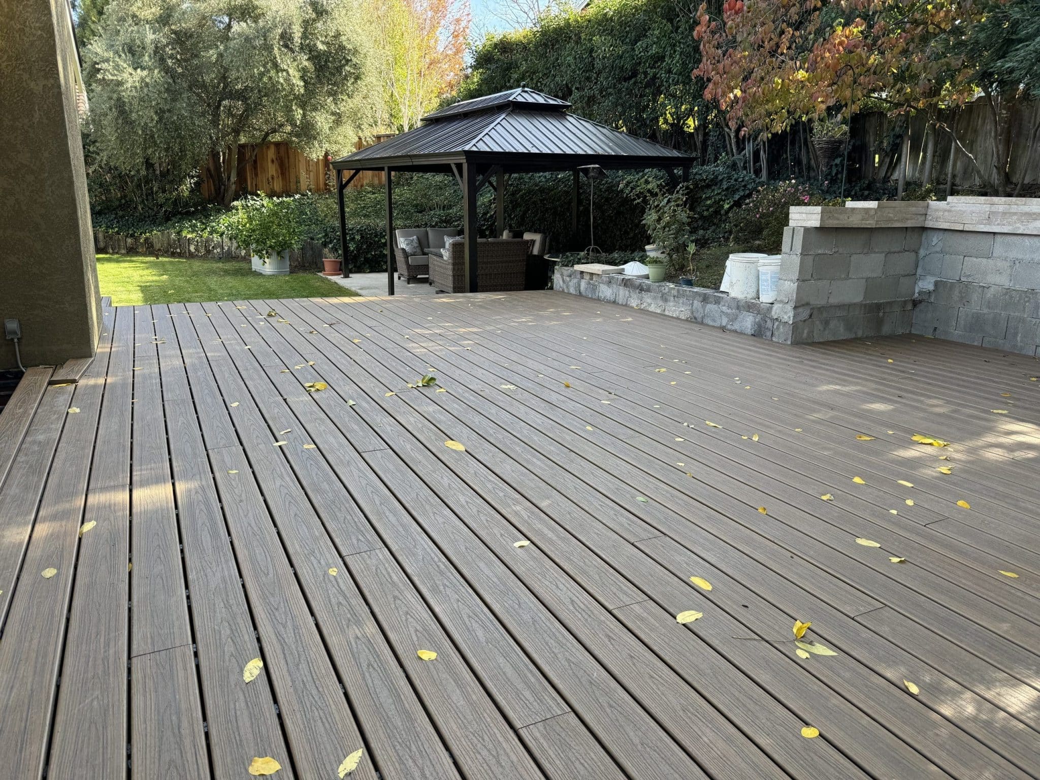 outdoor deck construction project in Danville, CA