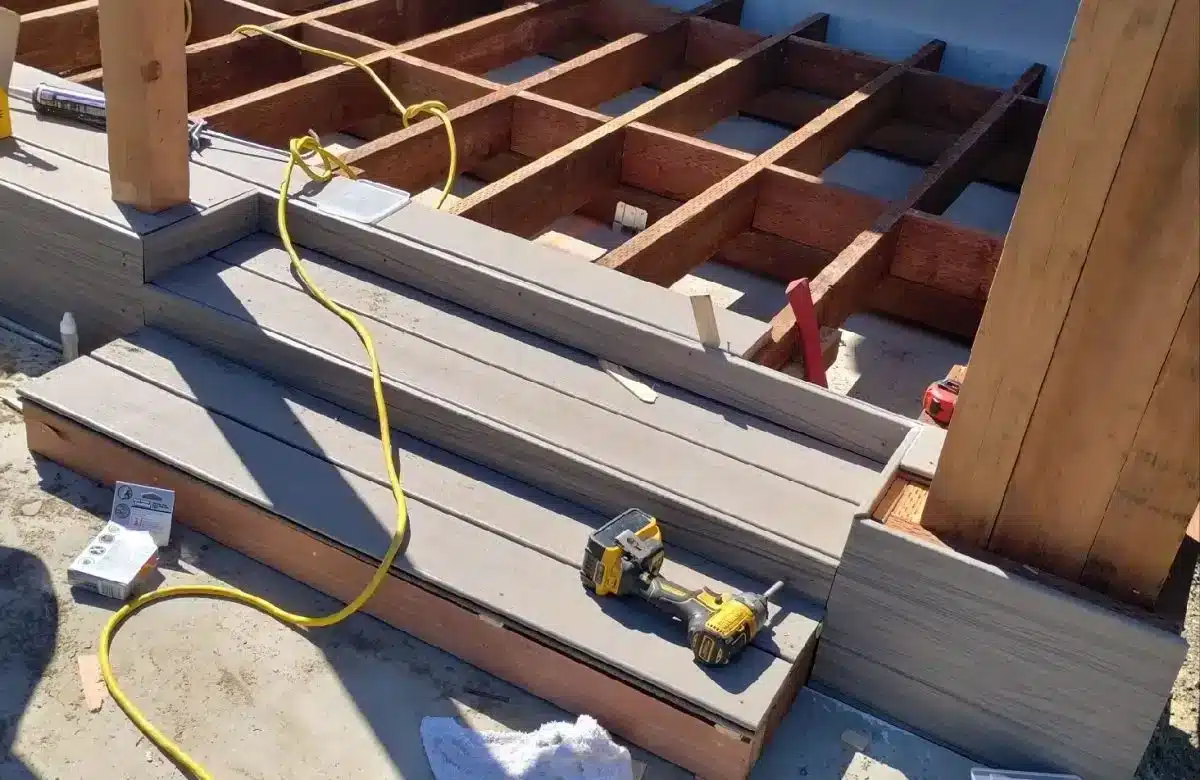 during the deck construction